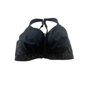 Victoria Sport Women's Black Double Layered Front CLosure Sports Bra - 36DDD